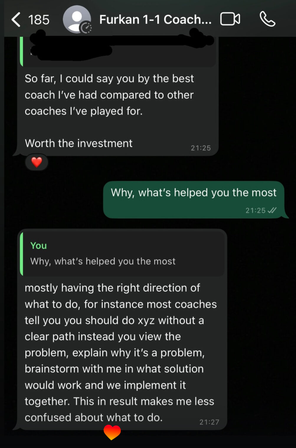 Furkan — best coach I've had