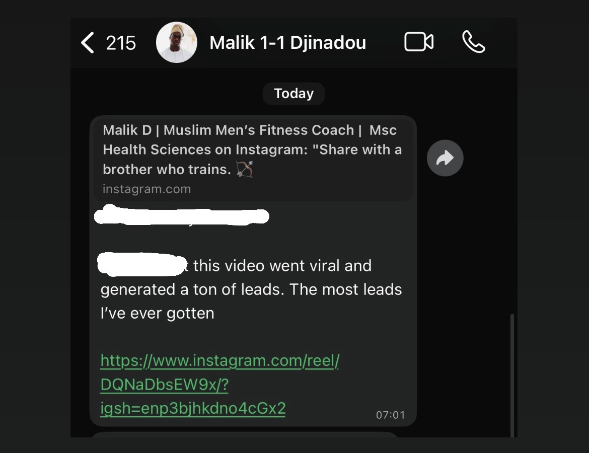 Malik — viral video, most leads ever